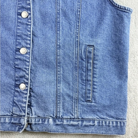 Pendleton Denim Vest Womens Large Blue Embroidered Beaded Floral Cowgirl Western - Picture 10 of 16